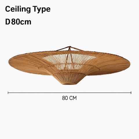 Wabi-Sabi Rattan Pendant Light for Dining and Hospitality Interiors