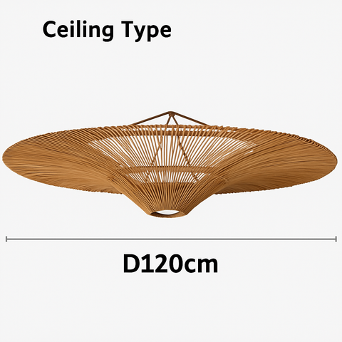 Wabi-Sabi Rattan Pendant Light for Dining and Hospitality Interiors
