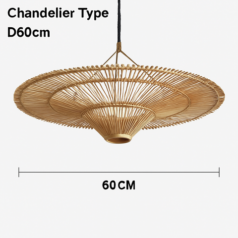 Wabi-Sabi Rattan Pendant Light for Dining and Hospitality Interiors