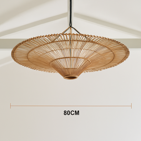 Wabi-Sabi Rattan Pendant Light for Dining and Hospitality Interiors