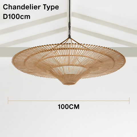 Wabi-Sabi Rattan Pendant Light for Dining and Hospitality Interiors