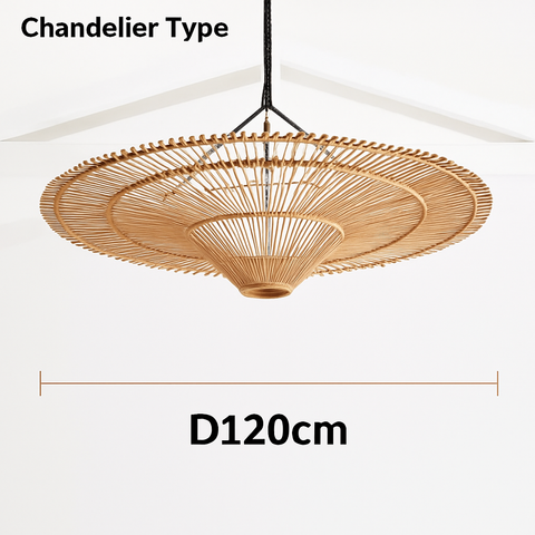 Wabi-Sabi Rattan Pendant Light for Dining and Hospitality Interiors