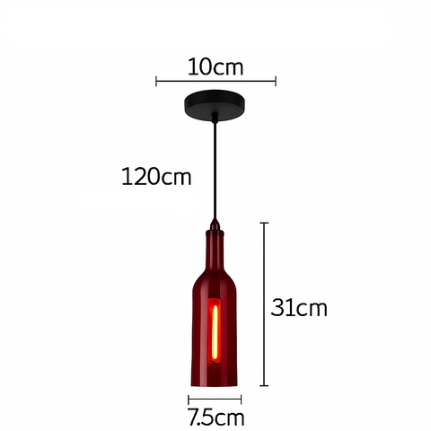 Bottle-Shaped Glass Pendant Light for Dining and Hospitality Spaces