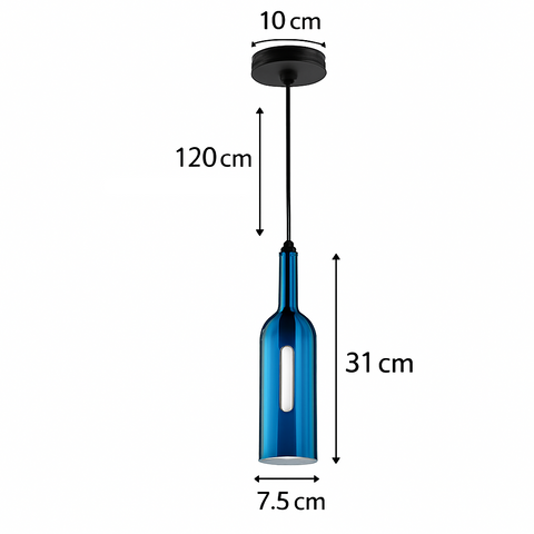 Bottle-Shaped Glass Pendant Light for Dining and Hospitality Spaces