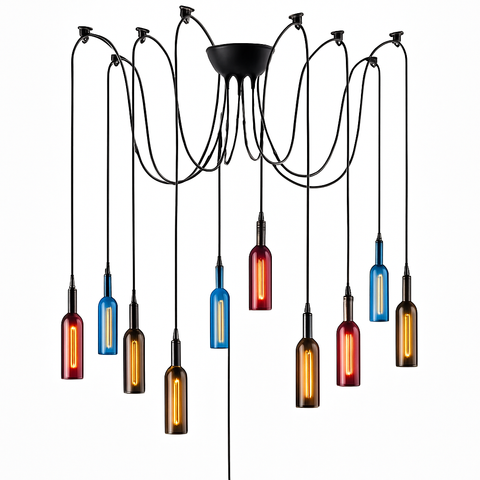 Bottle-Shaped Glass Pendant Light for Dining and Hospitality Spaces