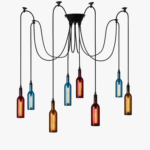 Bottle-Shaped Glass Pendant Light for Dining and Hospitality Spaces