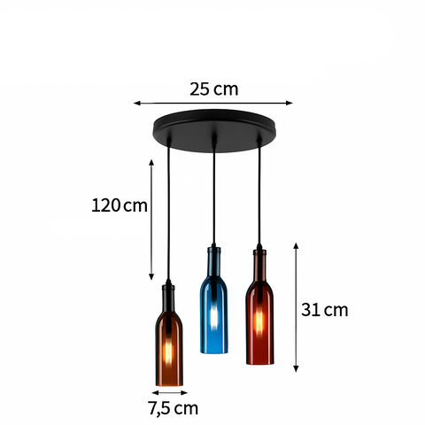 Bottle-Shaped Glass Pendant Light for Dining and Hospitality Spaces