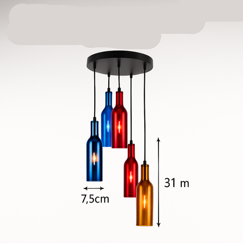 Bottle-Shaped Glass Pendant Light for Dining and Hospitality Spaces