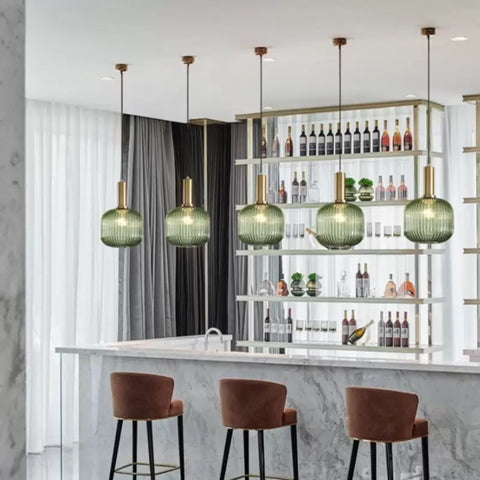 Vintage Tinted Glass Pendant Light for Kitchens and Dining Rooms