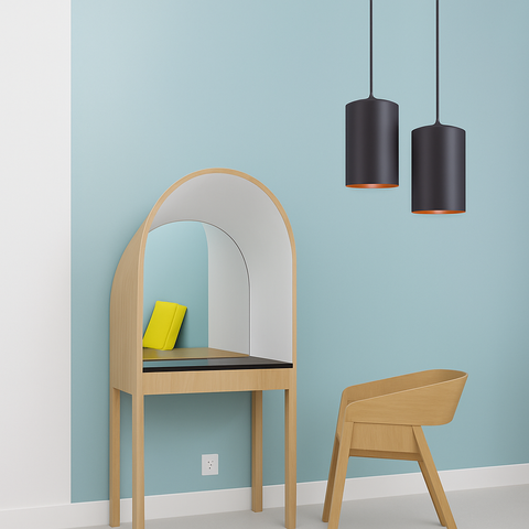 Cylindrical Metal Pendant Light for Kitchen and Bedside Illumination