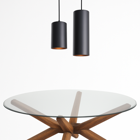 Cylindrical Metal Pendant Light for Kitchen and Bedside Illumination