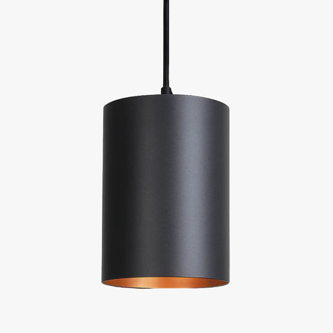 Cylindrical Metal Pendant Light for Kitchen and Bedside Illumination