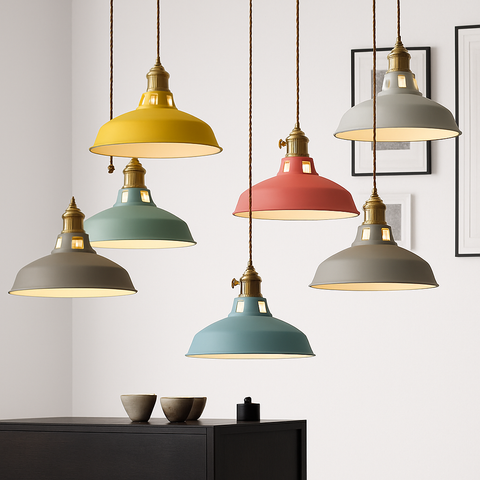 Industrial Metal Pendant Light for Kitchen and Dining Room Lighting