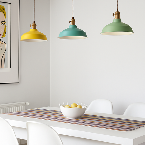 Industrial Metal Pendant Light for Kitchen and Dining Room Lighting