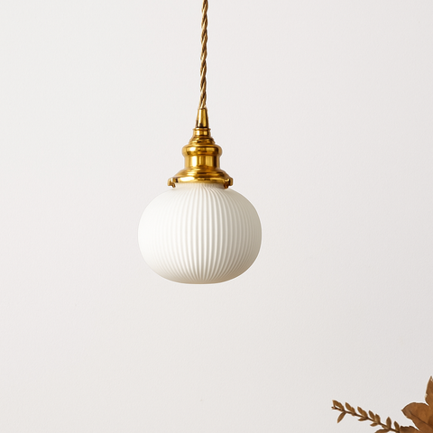 Ribbed Ceramic Pendant Light for Kitchen Island and Dining Table