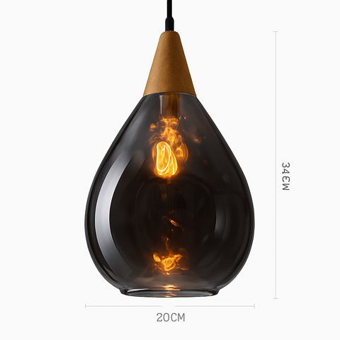 Vintage Teardrop Glass Pendant Light for Ambient Interiors
