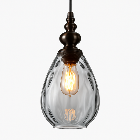 Vintage Teardrop Glass Pendant Light for Ambient Interiors