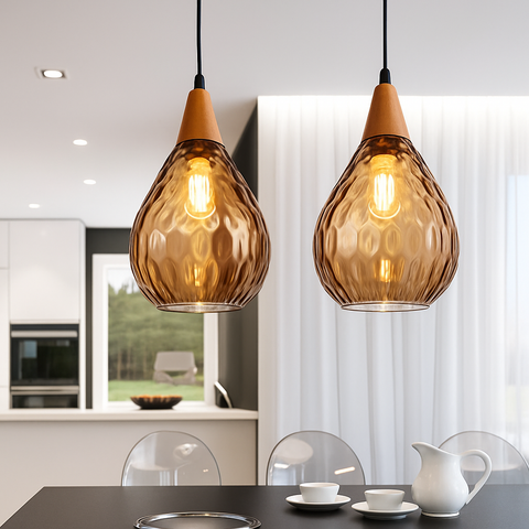 Vintage Teardrop Glass Pendant Light for Ambient Interiors