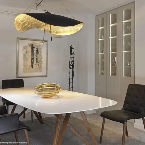 Sculptural Metal LED Pendant Light for Dining Rooms and Living Spaces