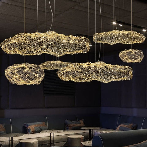 Metal Mesh Cloud Pendant Light for Modern Living and Dining Spaces