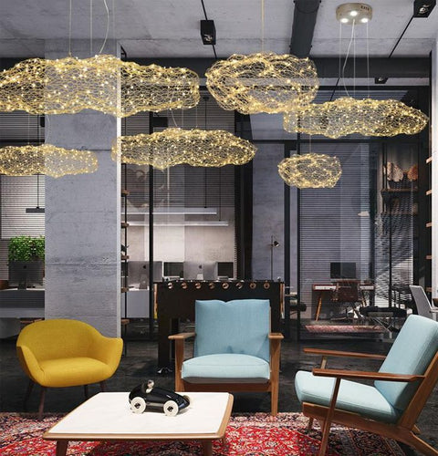 Metal Mesh Cloud Pendant Light for Modern Living and Dining Spaces