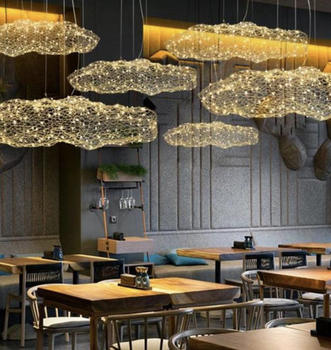 Metal Mesh Cloud Pendant Light for Modern Living and Dining Spaces