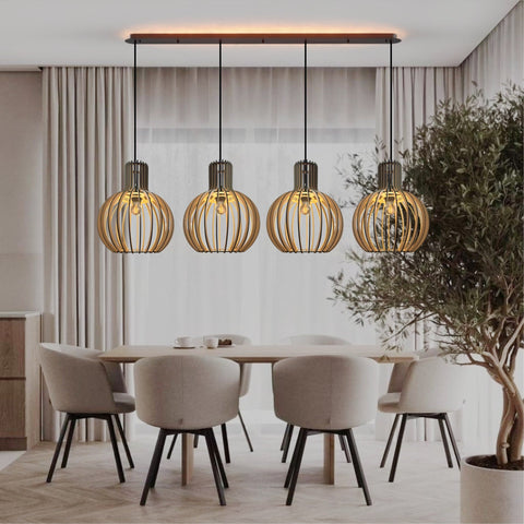 Scandinavian Wood Pendant Light for Kitchen Islands and Dining Rooms