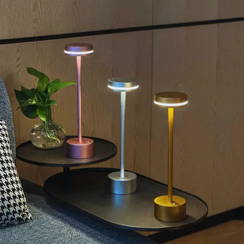 Rechargeable Aluminum LED Table Lamp with Touch Dimming