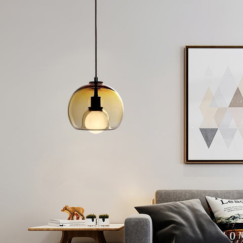 Glass Globe Pendant Light for Dining and Living Room Ambient Lighting
