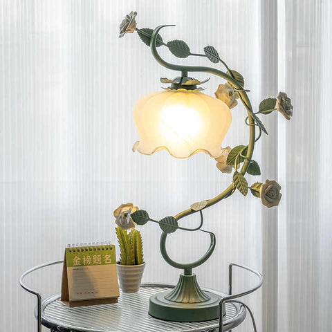 Rose Petal Table Lamp with Warm Ambient Glow