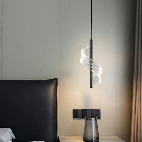 Twisted LED Pendant Light with Adjustable Suspension