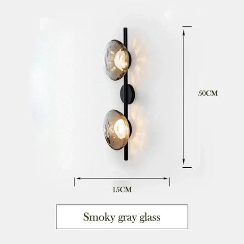 Modern Glass Globe Wall Lamp with Metal Frame, Nordic Style Sconce for Bedroom, Hallway and Living Room