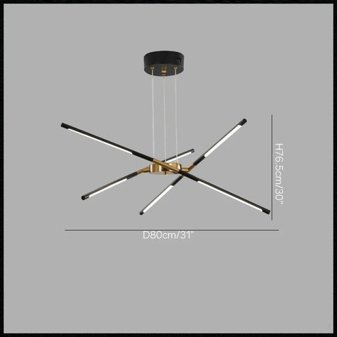 Geometric LED Tube Chandelier for Dining Rooms and Large Living Spaces