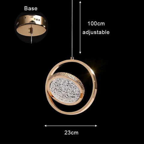 Textured Ring LED Pendant Light for Living and Dining Room Lighting