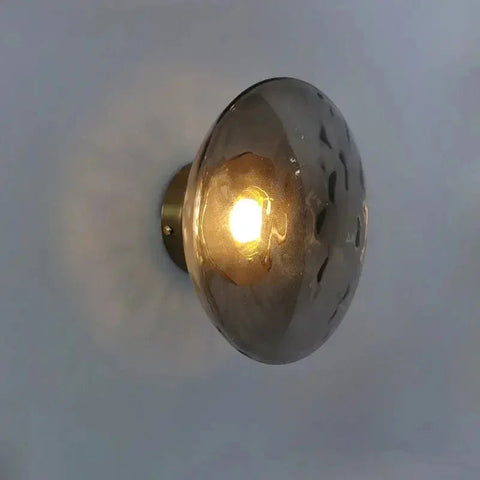 Modern Glass Globe Wall Lamp with Metal Frame, Nordic Style Sconce for Bedroom, Hallway and Living Room
