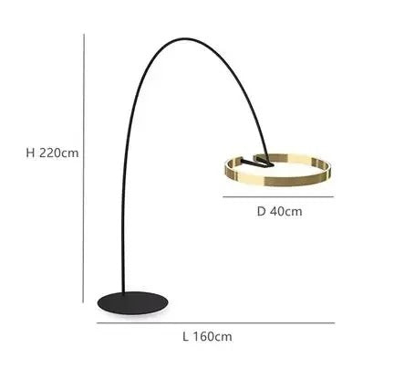 Modern Arc Floor Lamp with Ring LED for Living Room Ambient Lighting