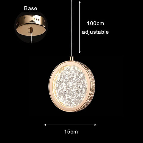 Textured Ring LED Pendant Light for Living and Dining Room Lighting