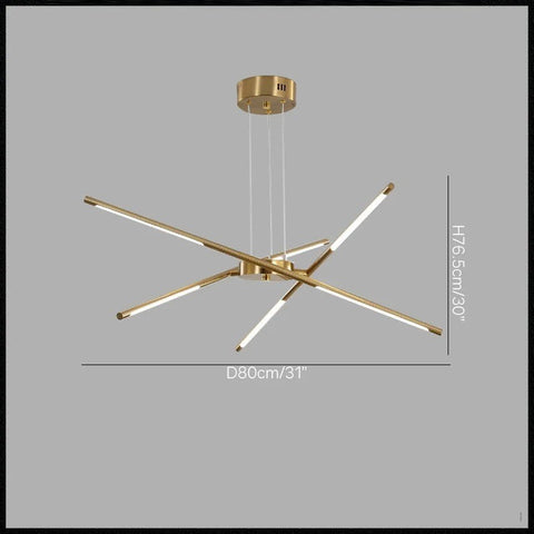Geometric LED Tube Chandelier for Dining Rooms and Large Living Spaces