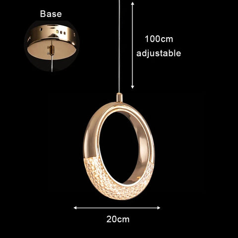 Textured Ring LED Pendant Light for Living and Dining Room Lighting