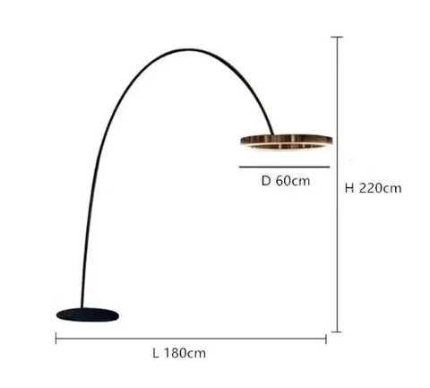 Modern Arc Floor Lamp with Ring LED for Living Room Ambient Lighting
