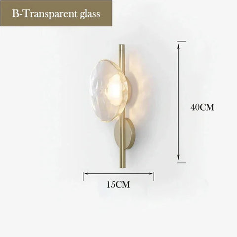 Modern Glass Globe Wall Lamp with Metal Frame, Nordic Style Sconce for Bedroom, Hallway and Living Room