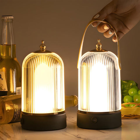 Rechargeable Dimmable Lantern Table Lamp for Soft Bedside Lighting