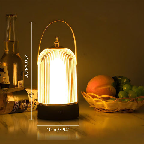 Rechargeable Dimmable Lantern Table Lamp for Soft Bedside Lighting