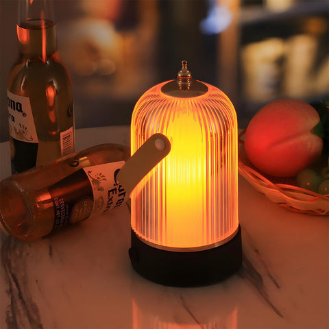 Rechargeable Dimmable Lantern Table Lamp for Soft Bedside Lighting