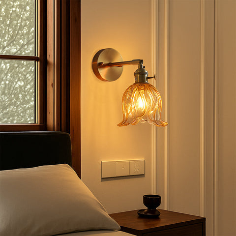 Vintage Floral Glass Wall Sconce