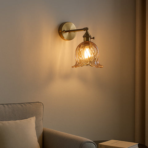 Vintage Floral Glass Wall Sconce