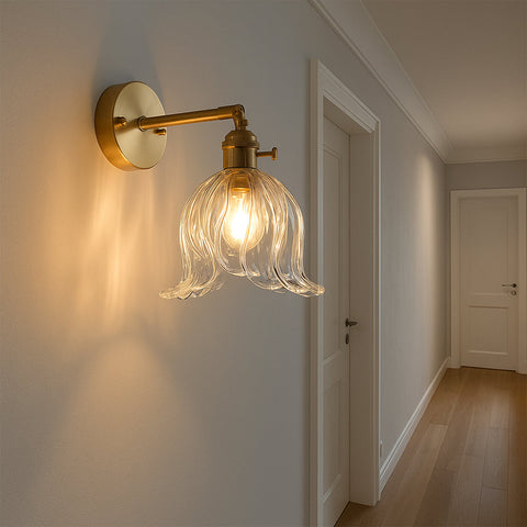 Vintage Floral Glass Wall Sconce