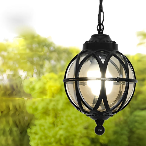 Waterproof Globe Pendant Light for Patios and Covered Entryways