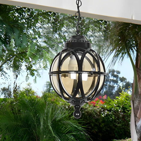 Waterproof Globe Pendant Light for Patios and Covered Entryways