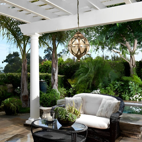 Waterproof Globe Pendant Light for Patios and Covered Entryways